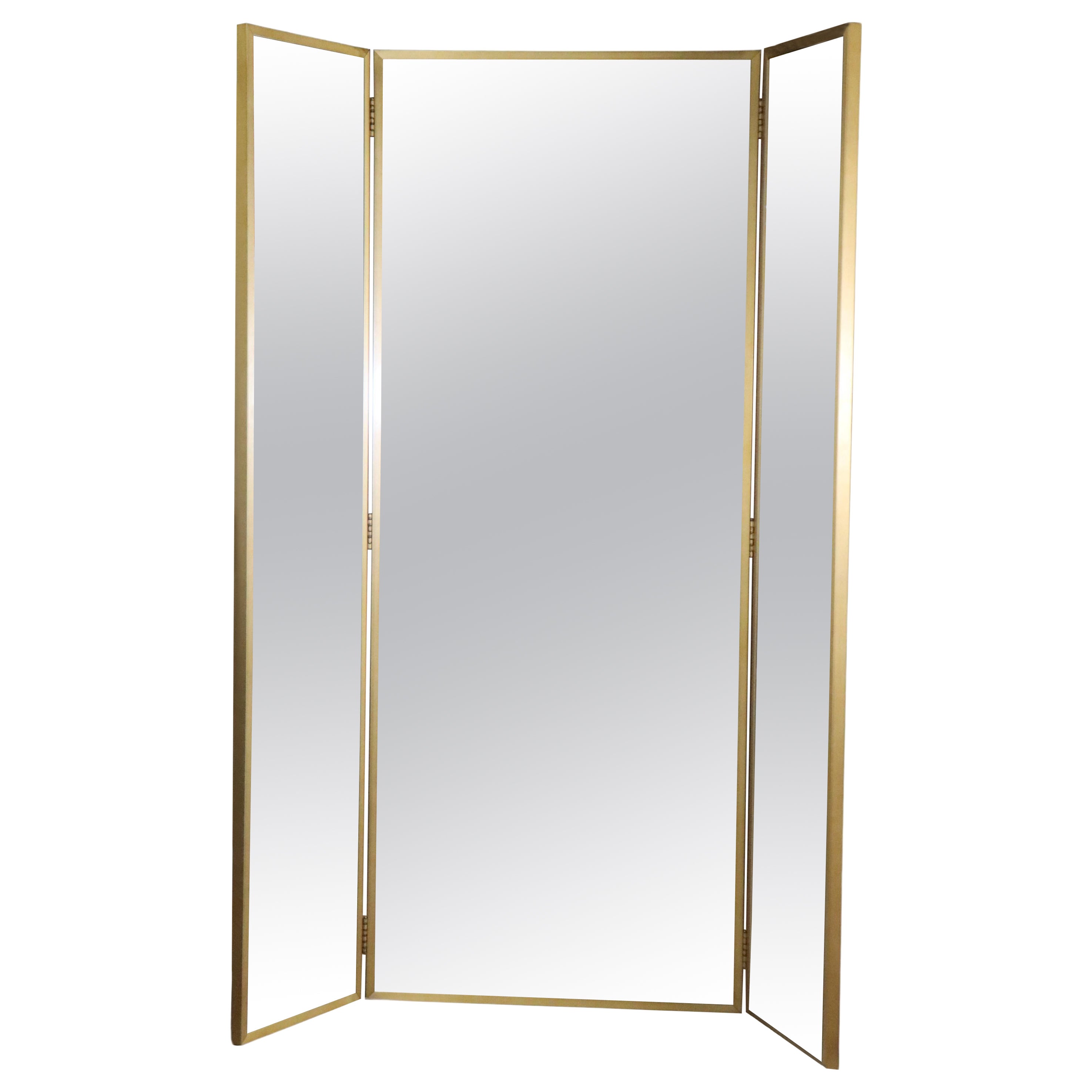 Six Foot Three Panel Mirror For Sale