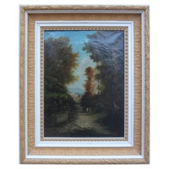 Paisaje francés del siglo XIX Óleo sobre lienzo, Páginas firmadas