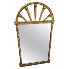 Vintage Neoclassical Arched Giltwood Mirror