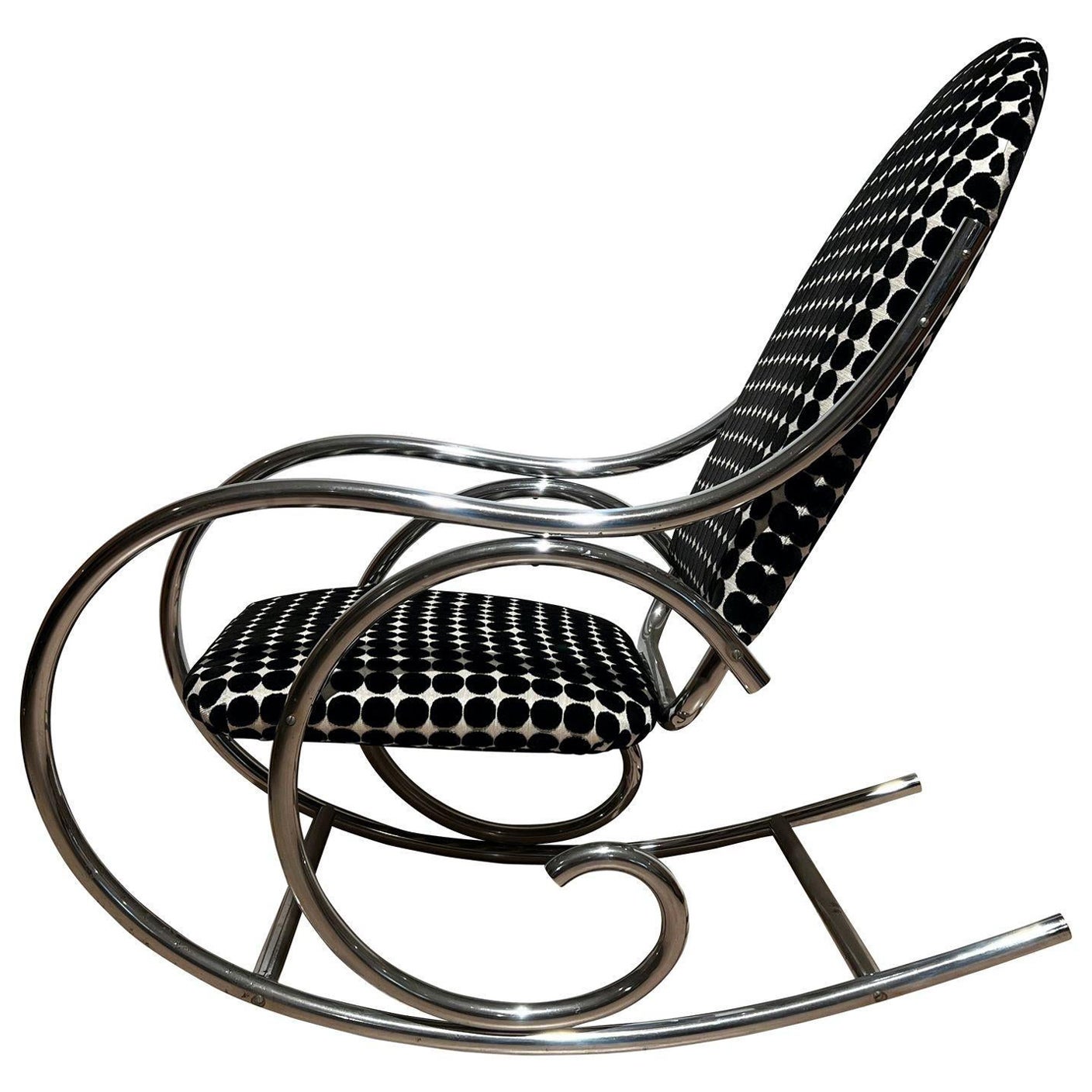 Fauteuil à bascule Bauhaus, tubes en acier chromé, Allemagne, vers 1930 en vente