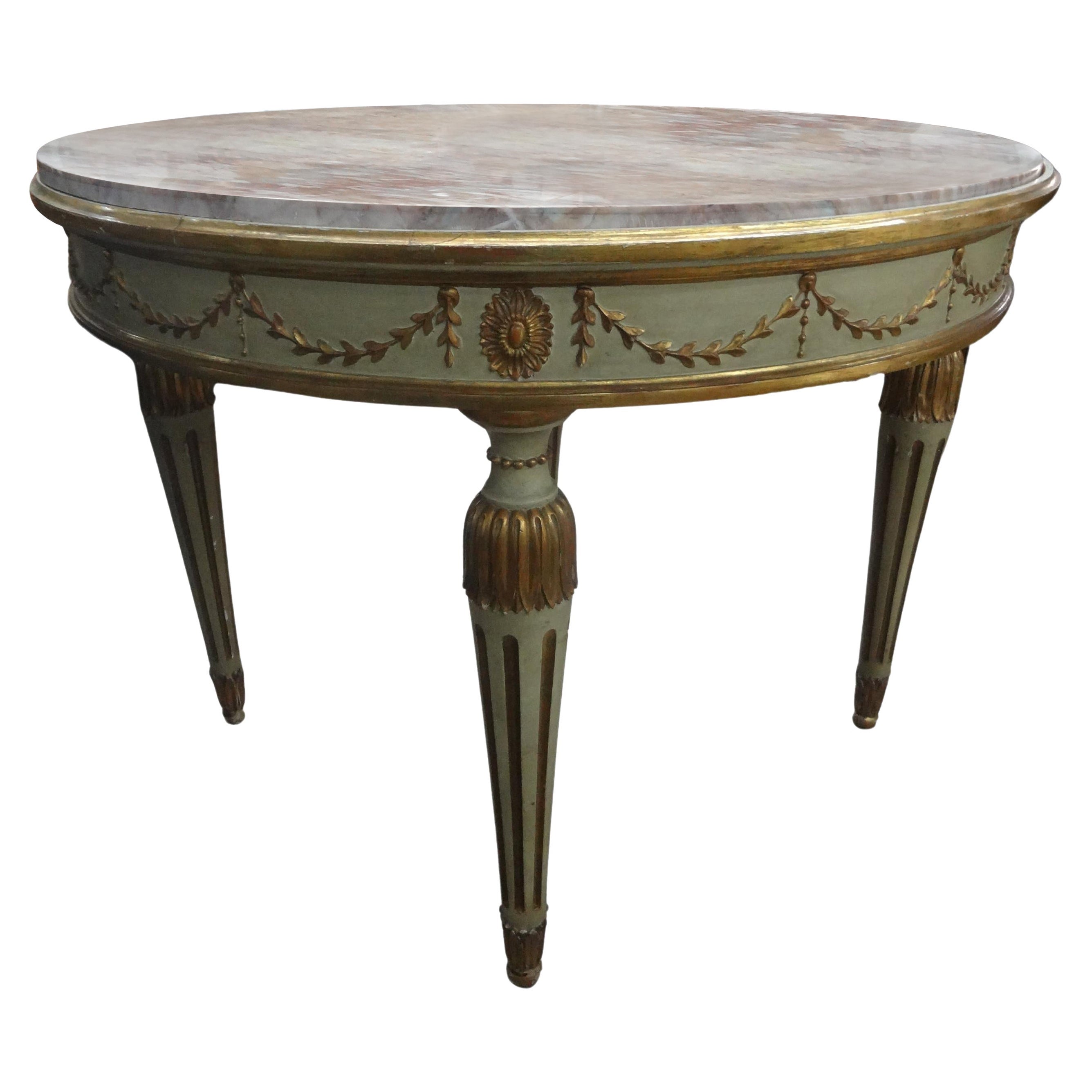 Italienisch Neoklassischen Stil Gemalt und Paket vergoldet Center Table
