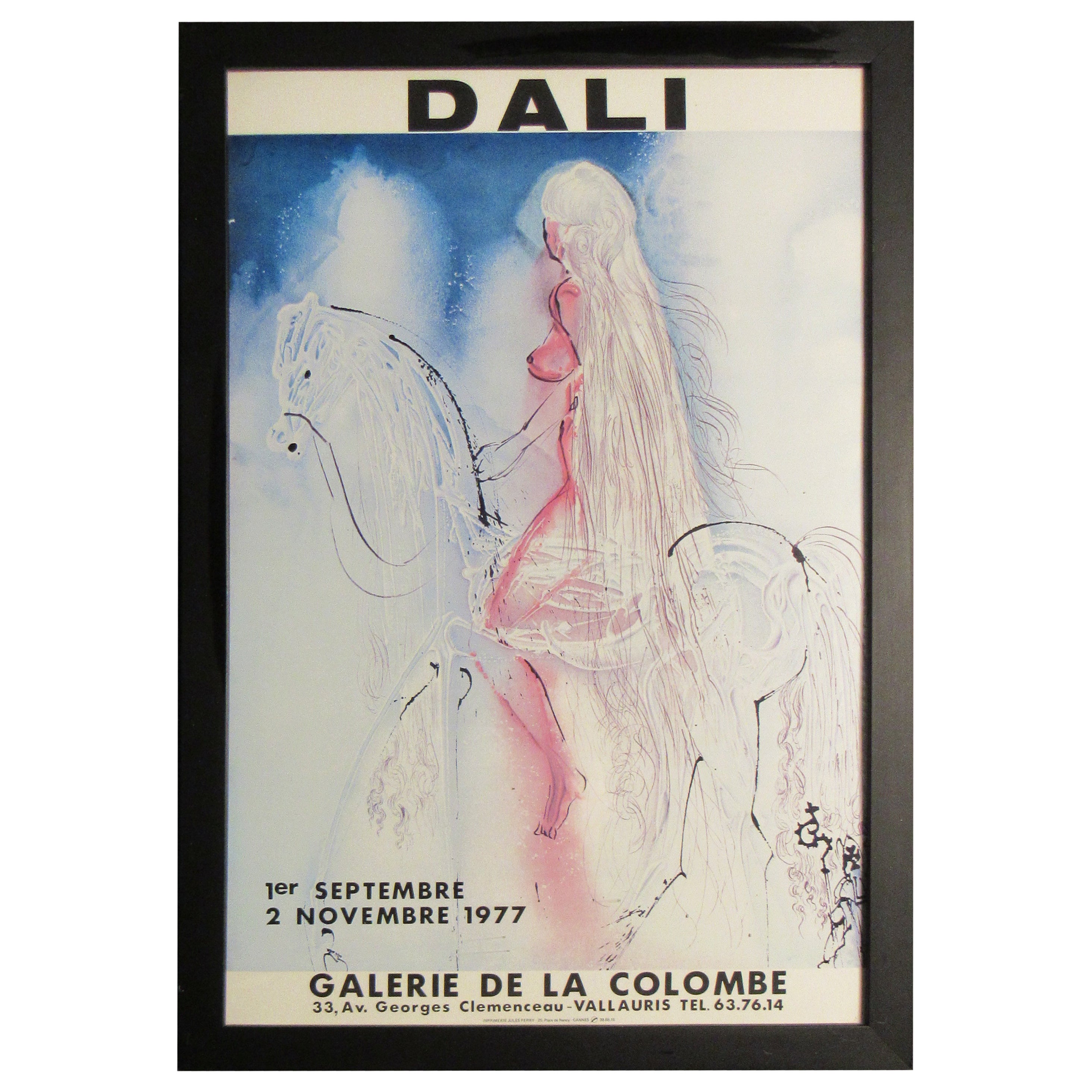 Affiche vintage de la galerie française Lady Godiva de Salvador Dali (1977) en vente