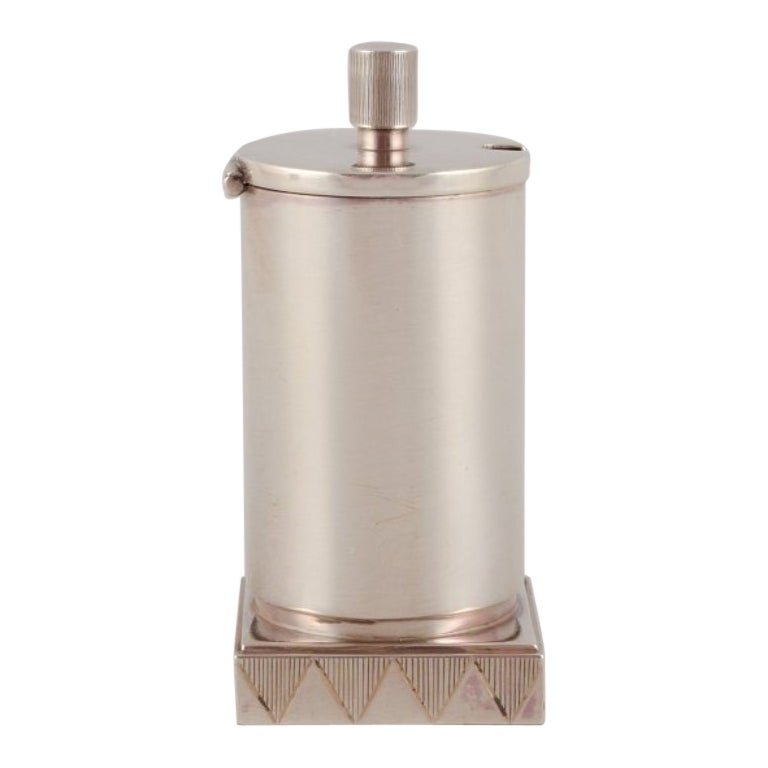 Jørgen Jensen para Georg Jensen. Raro tarro de mostaza Art Déco de plata de ley
