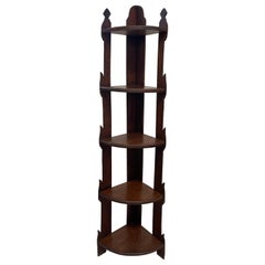 Vintage Primative Style Corner Bookcase or Bookshelf