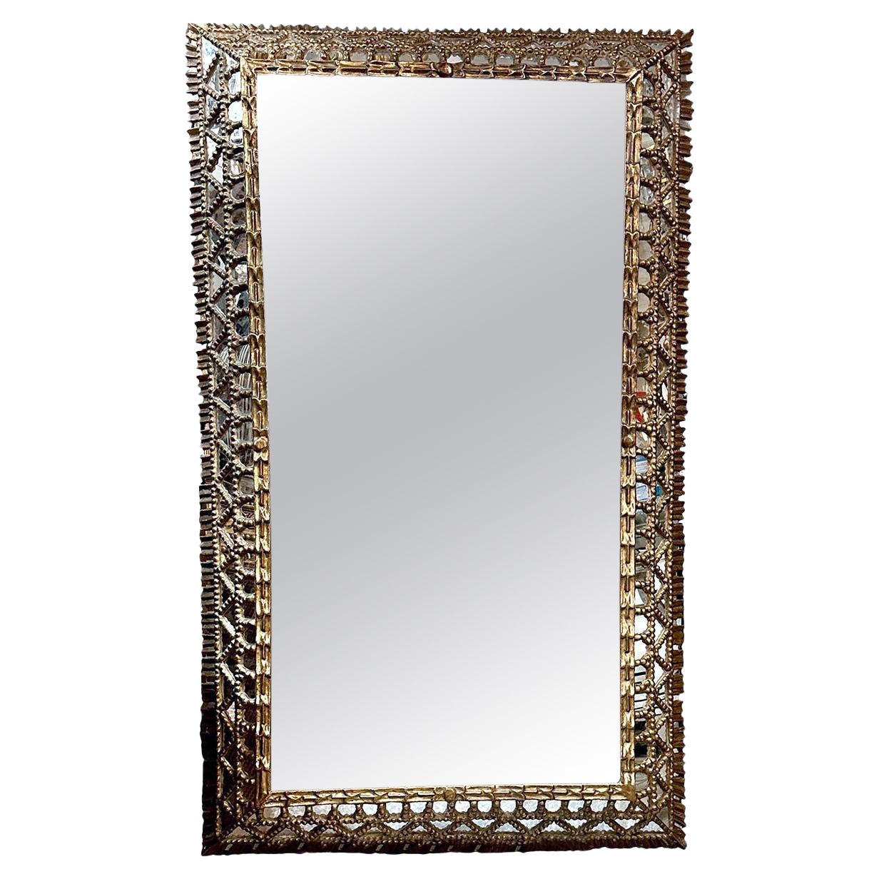 Large Spanish Gilt Mirror For Sale