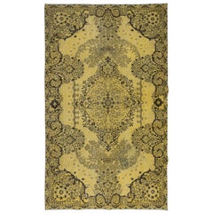 Fantastischer handgefertigter türkischer Teppich mit Medaillon-Design und gelbem Feld, 6x9,8 Fuß