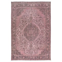 7x10.2 Ft One-of-a-Kind Contemporary Handmade Türkische Wolle Bereich Teppich in Soft Pink