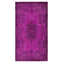 Vintage 5.4x9.7 Ft Splendid Handmade Pink Area Rug, Modern Turkish Living Room Carpet