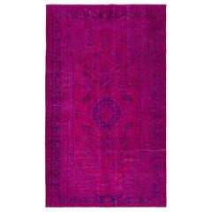 6x9.8 Ft Contemporary Pink Area Rug, Handmade in Turkey, Living Room Carpet