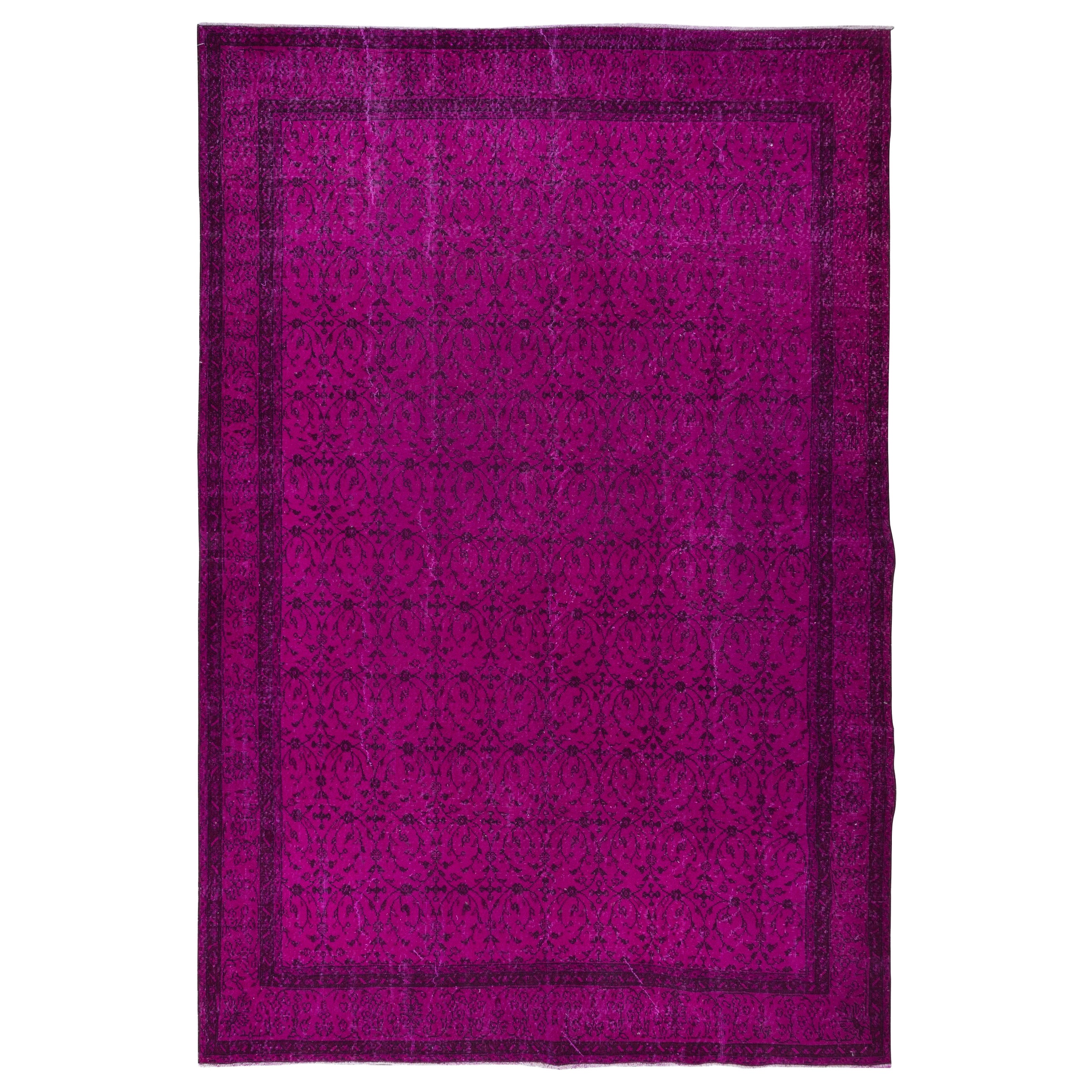 8x12 Ft Decorative Pink Large Rug for Modern Interiors, Handmade in Turkey For Sale
