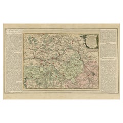Antique Old Map of Part of France: Poitou, Berry, Bourbonnais, and Nivernais in 1768