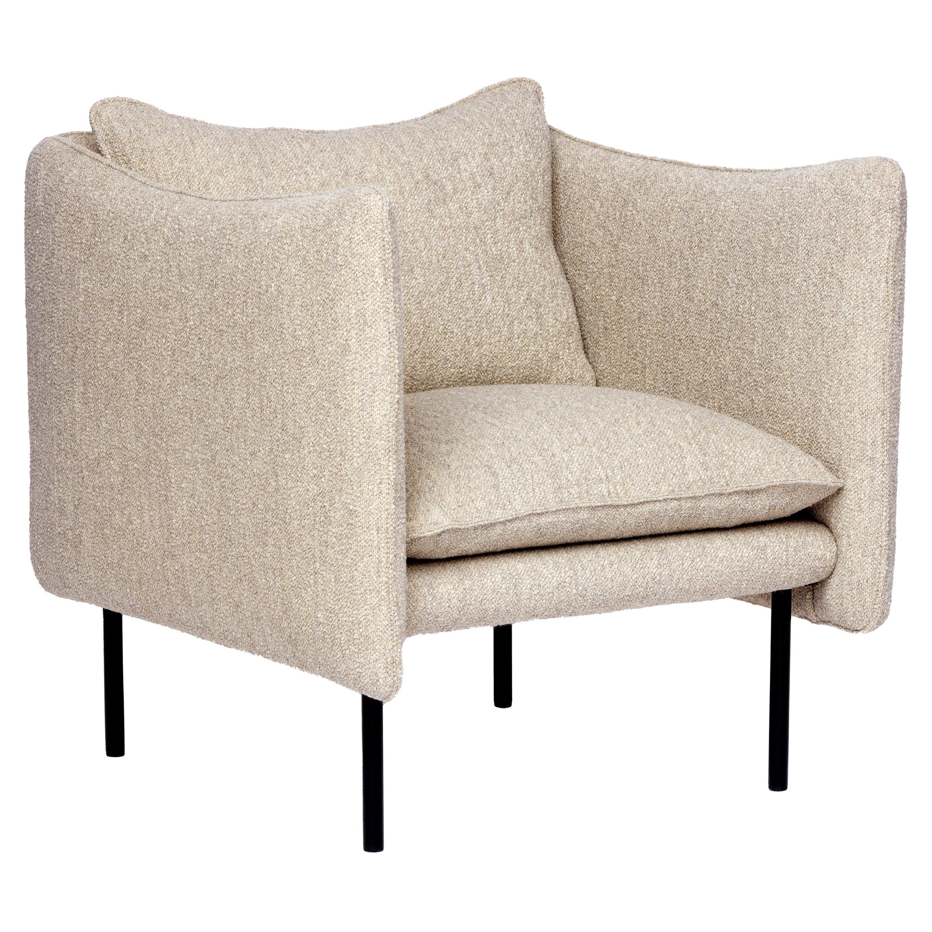 Contemporary Armchair 'Tiki' by Fogia, Sand Fabric  For Sale