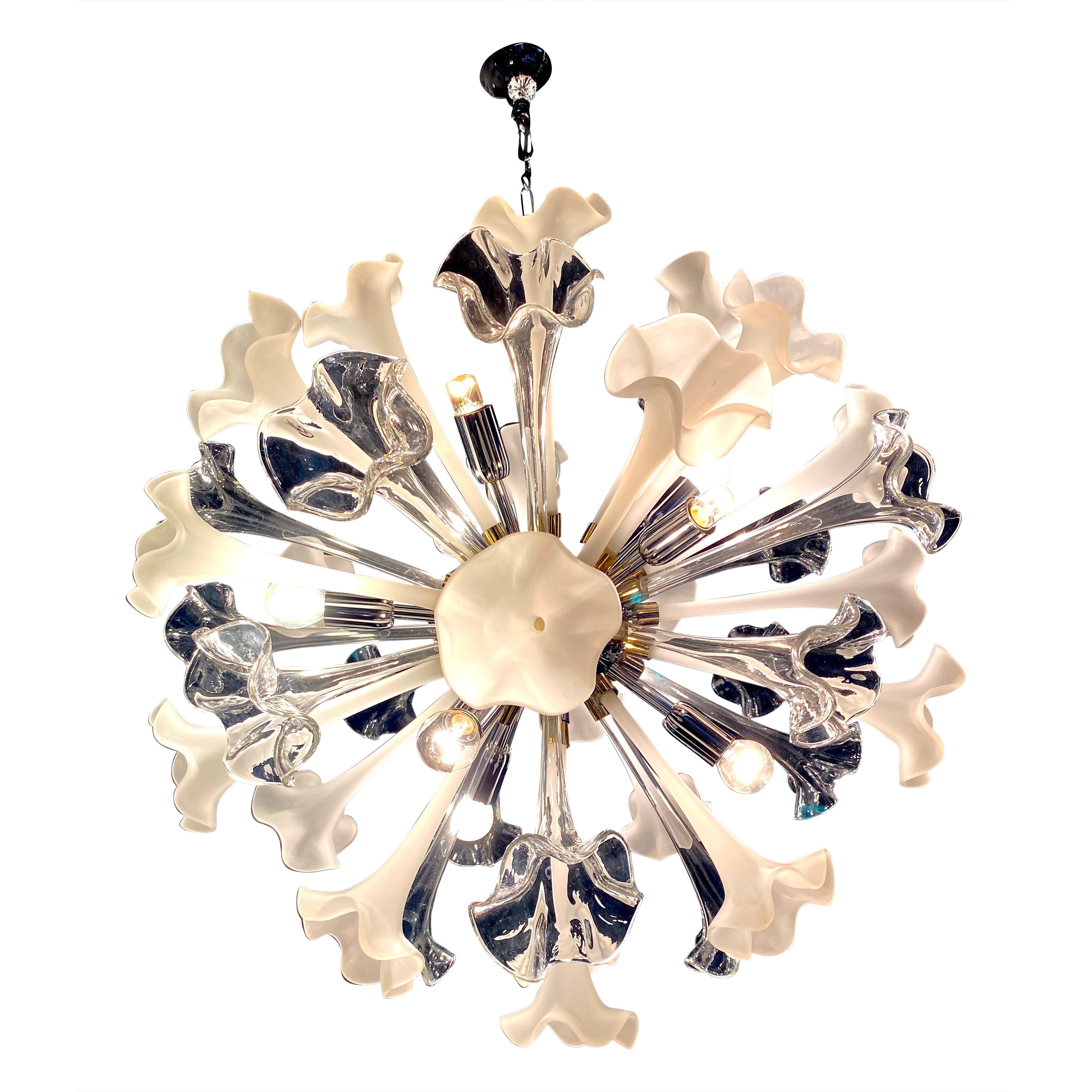 Modern Flowers Sputnik Murano Glass Chandelier For Sale