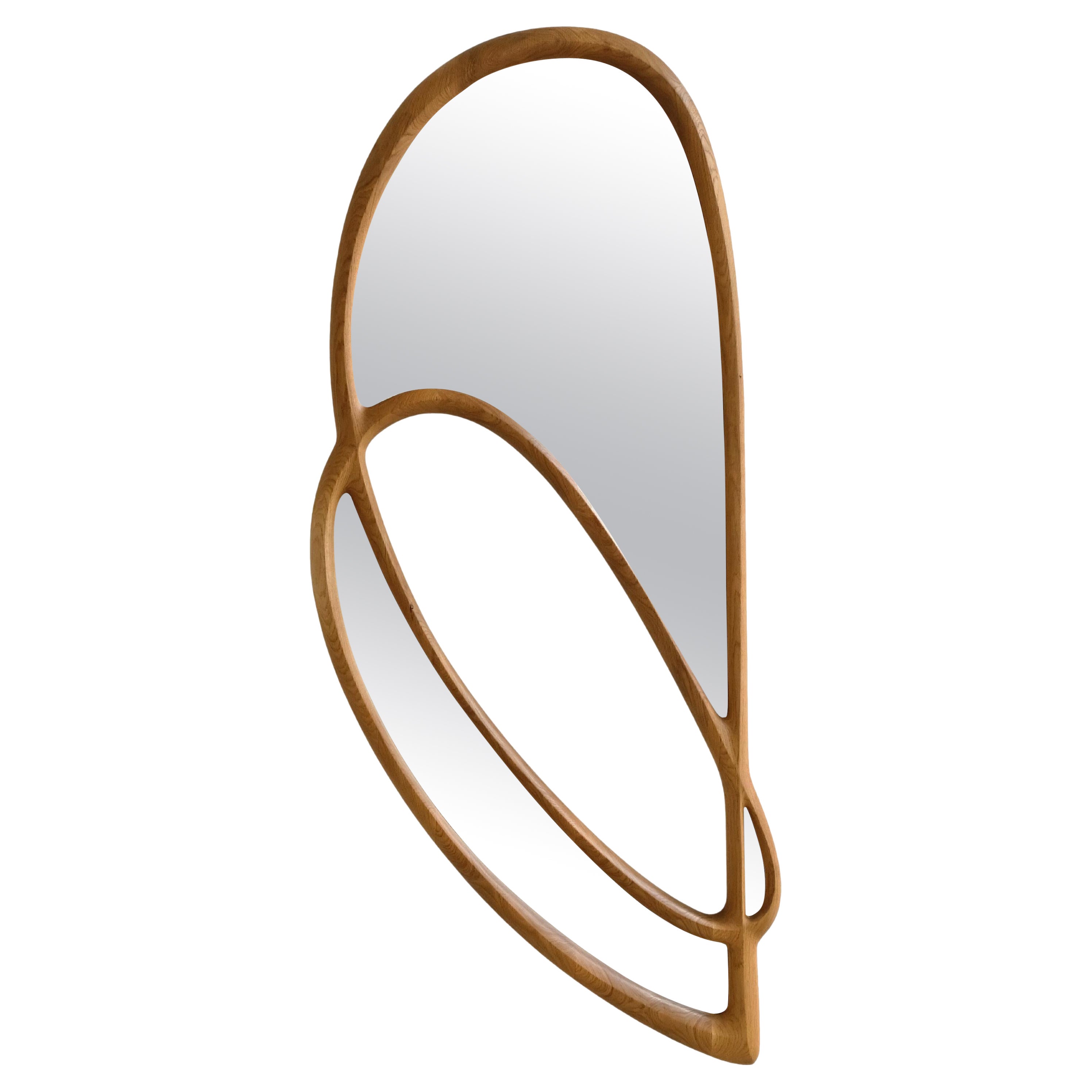 Dynamic Mirror II by Soo Joo - Asymmetric White Oak Mirror For Sale