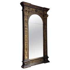 A large & bold Italian carved giltwood & gesso pier mirror