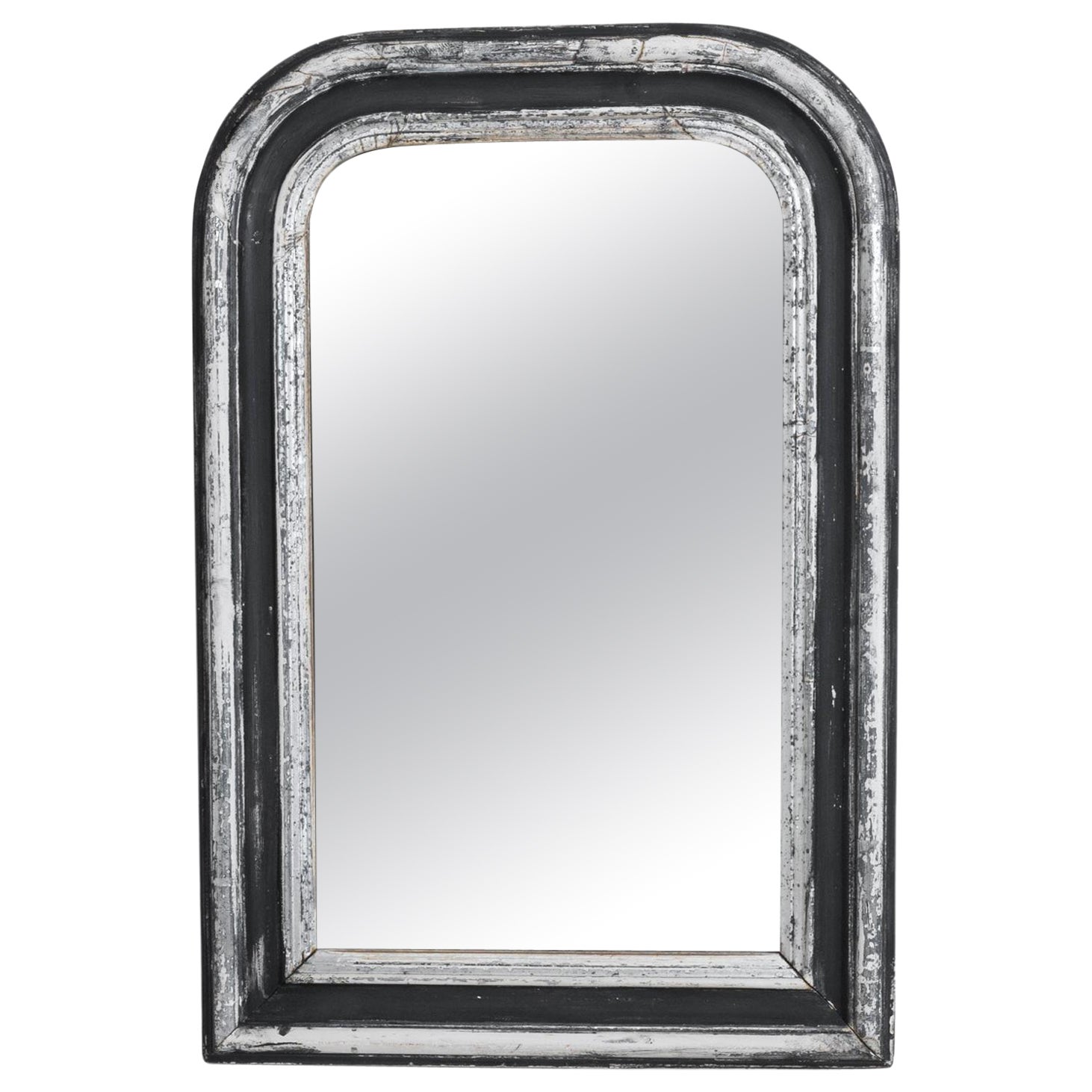1900s French Wood Patinated Mirror