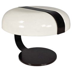 Modern Italian brown metal and white plastic table lamp, 1970s