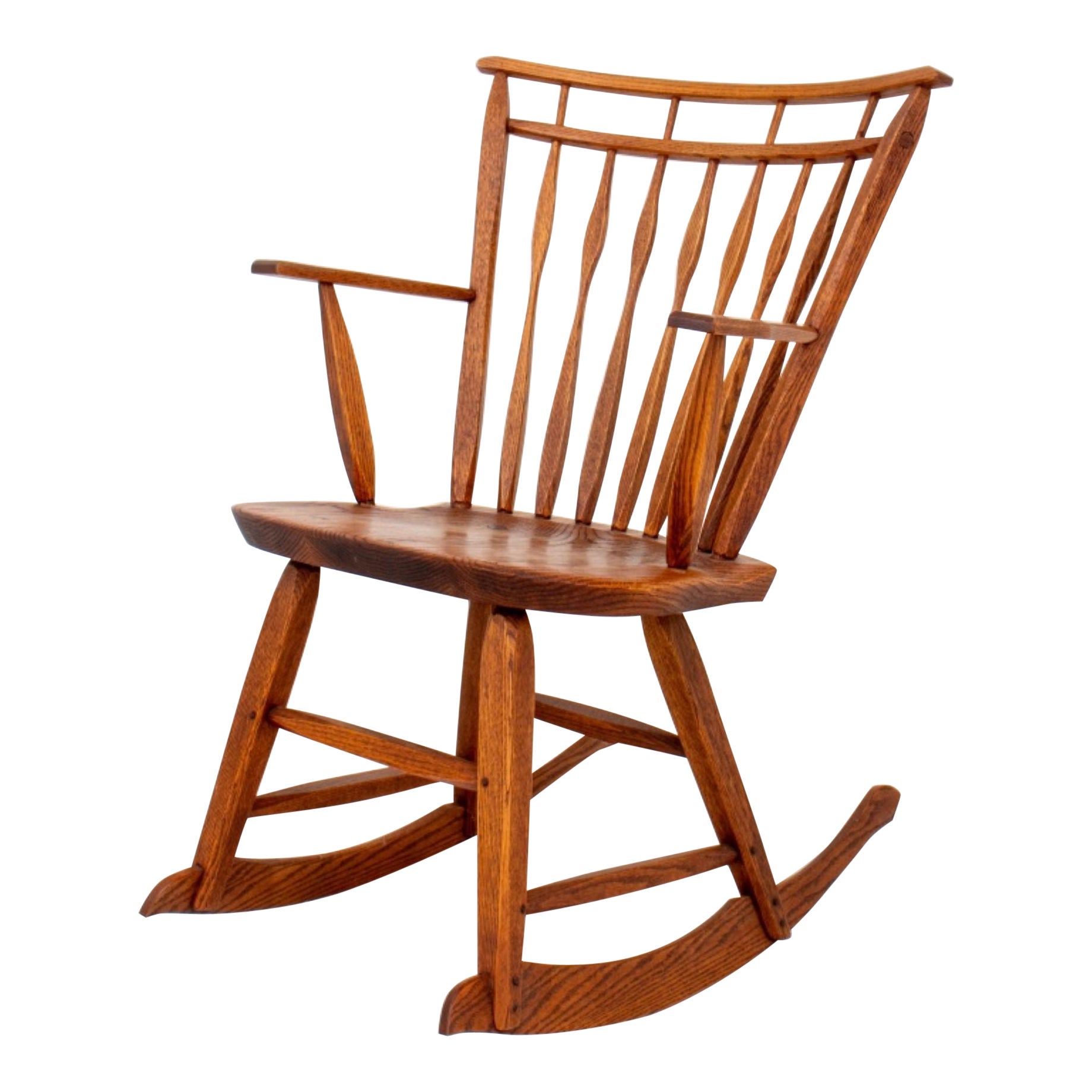 Waterwheel Woodworkers Oak Rocking Chair For Sale