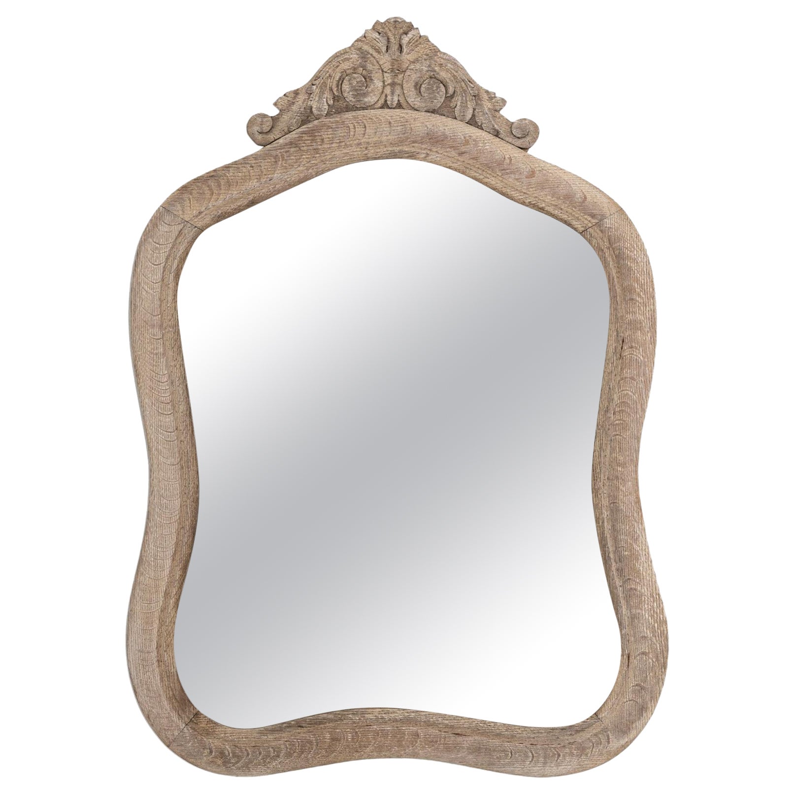 20th Century Belgian Bleached Oak Mirror