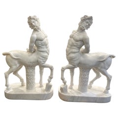 Antique Pair Of Classical Greek Style Marble Centaur Figures