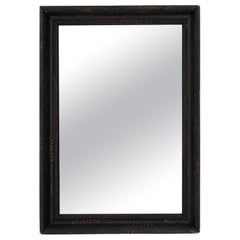 Early 20th Century French Wood Black Patinated Mirror