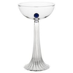 Contemporary Nereida Coupe Glass Blue by Agustina Bottoni — Handmade in Italy