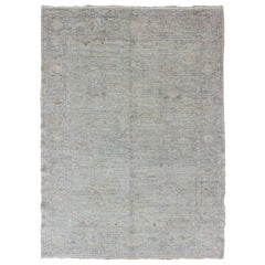 Keivan Woven Arts Angora Oushak Türkischer Teppich in schwachen Neutraltönen 4'8 x 6'8