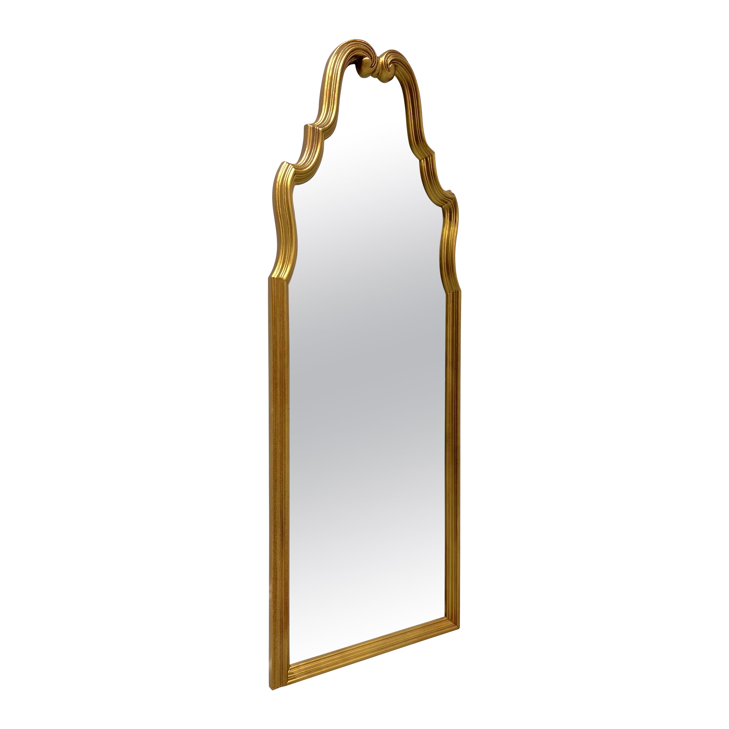 Mid 20th Century Vintage French Rococo Style Gold Wall Mirror For Sale