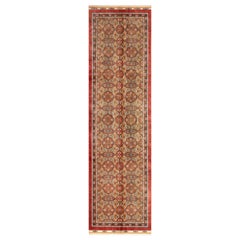 Magnificent Intricate Floral Vintage Persian Silk Qum Runner Rug 3'7" x 12'9"
