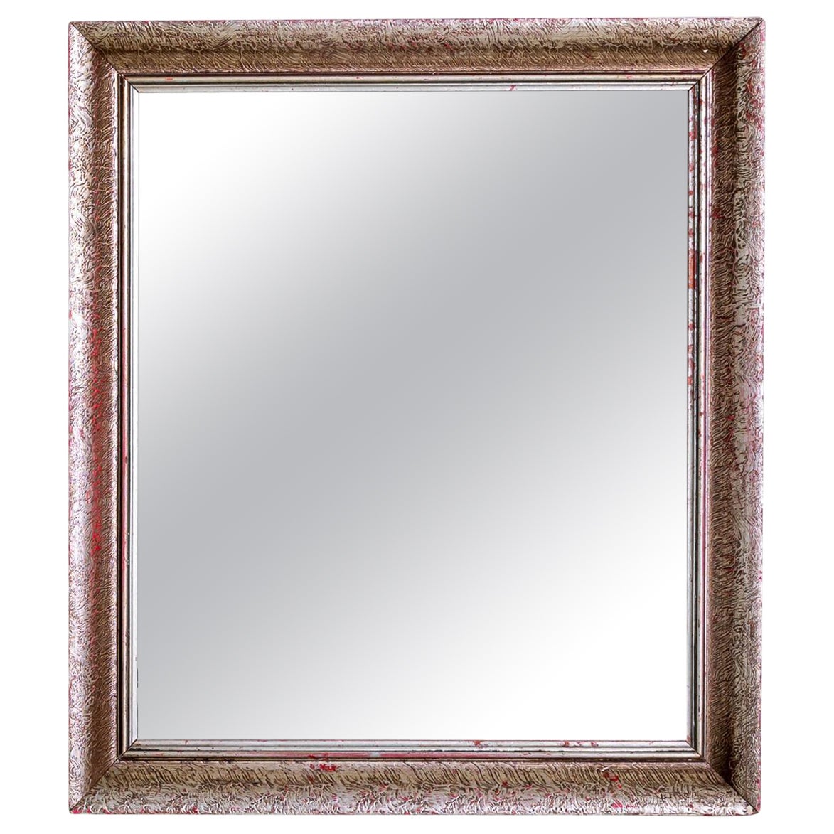20th Century French Wood Patinated Mirror For Sale
