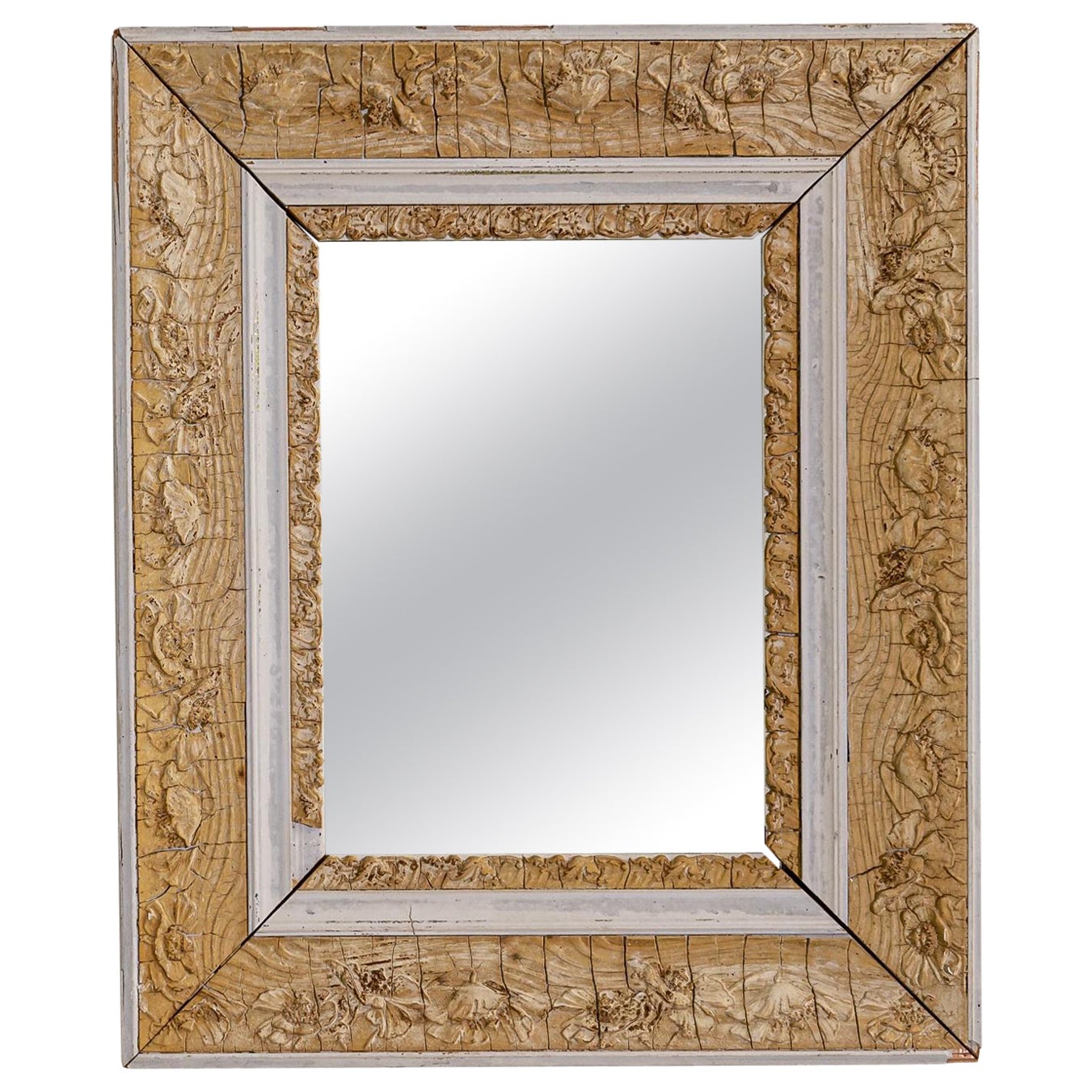 1900 French Wooden Mirror For Sale