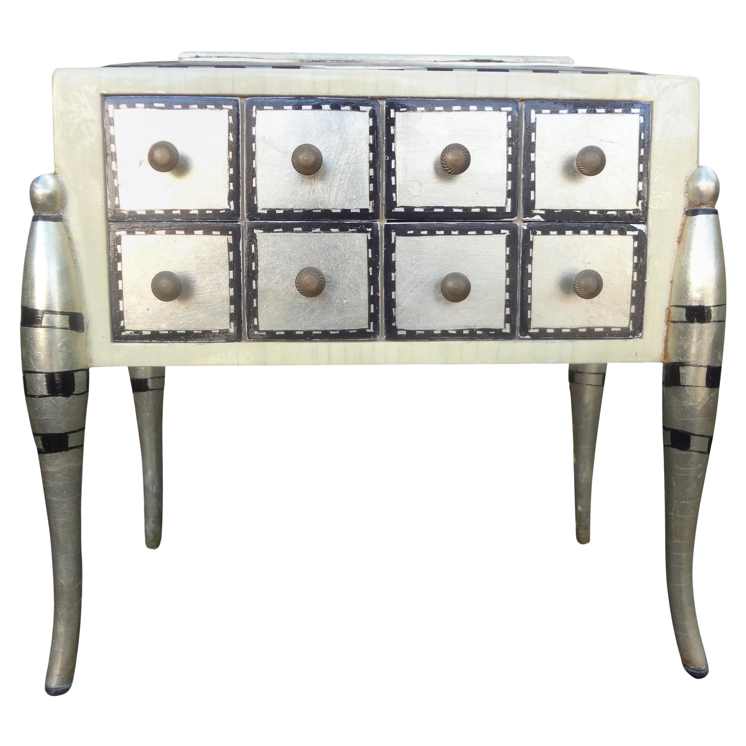 Caja o arcón teselado Hollywood Regency en venta