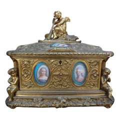 Antique 19th Century French Louis XV Style Bronze Box.
