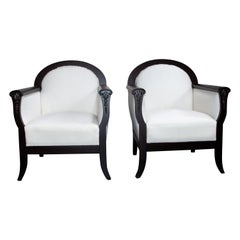 Used Pair of Neoclassical Revival Lounge Chairs - COM Ready