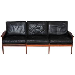 Illum Wikkelsø Three-Seat Rosewood Capella Sofa