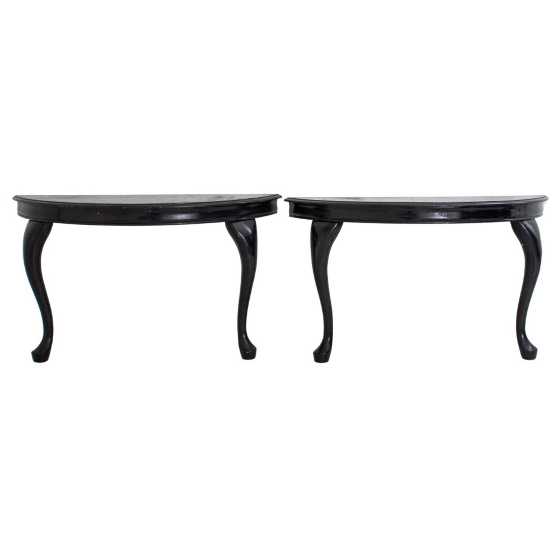 Georgian Style Ebonized Console Tables, 2