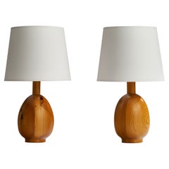 Markslöjd, Table Lamps, Pine, Sweden, 1970s