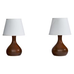 Vintage Swedish Designer, Table Lamps, Ceramic, Sweden, 1960s