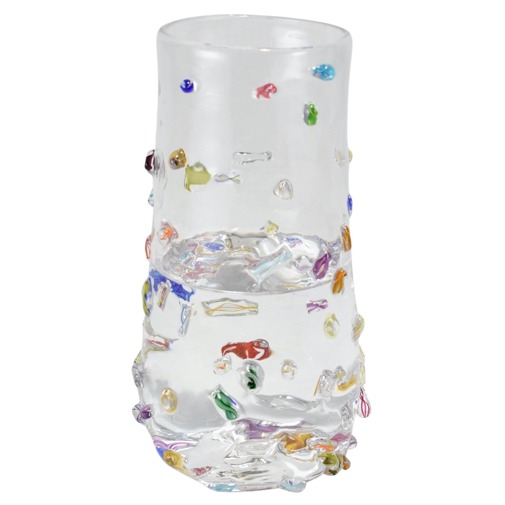 Große Vase aus geblasenem Glas im Angebot