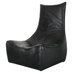 Silla de salón "Rock" de Gerard Van Den Berg en piel negra para Montis