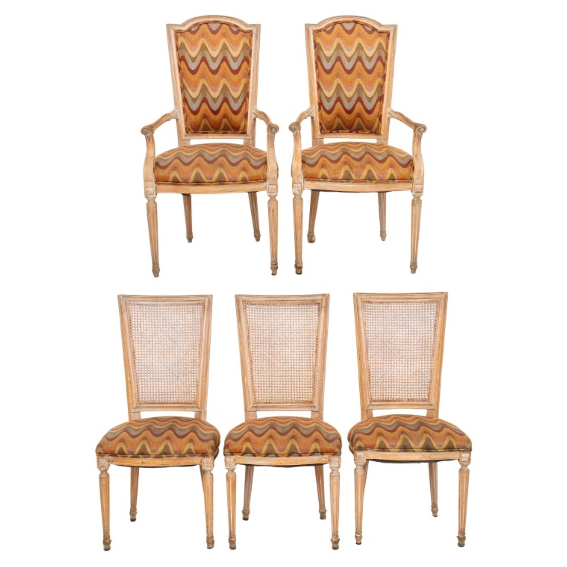 Neoclassical Manner Side Chairs, 5 For Sale