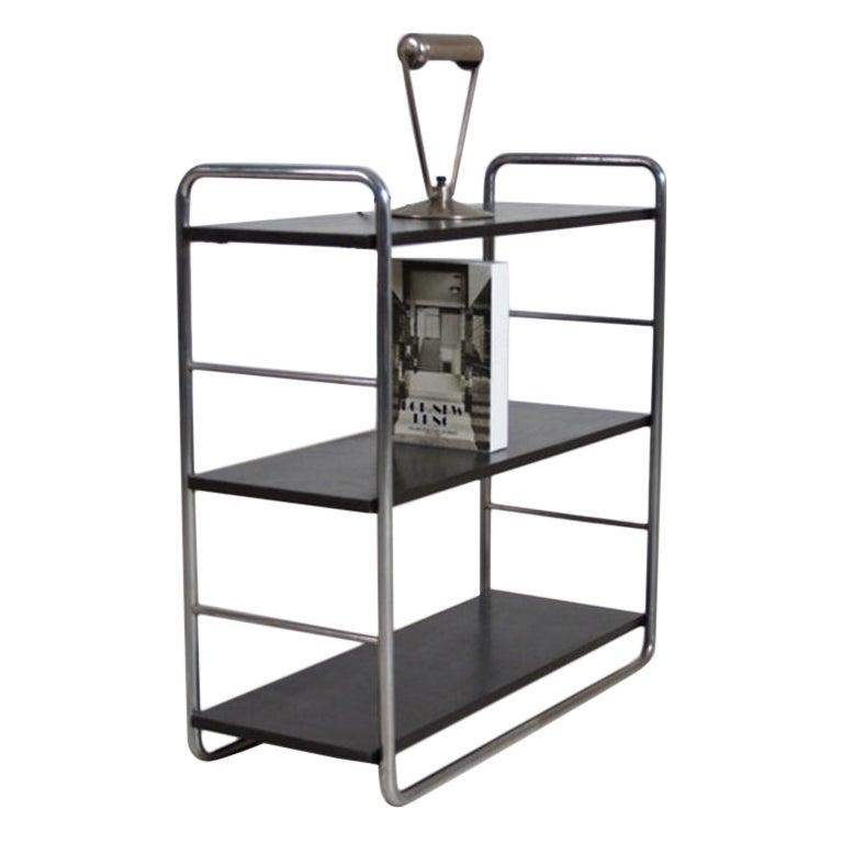 Bauhaus tubular steel shelf designed by Marcel Breuer For Sale
