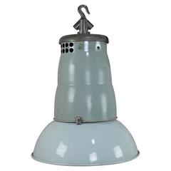 Large Industrial Factory Lamp in Soft Grey Pastel