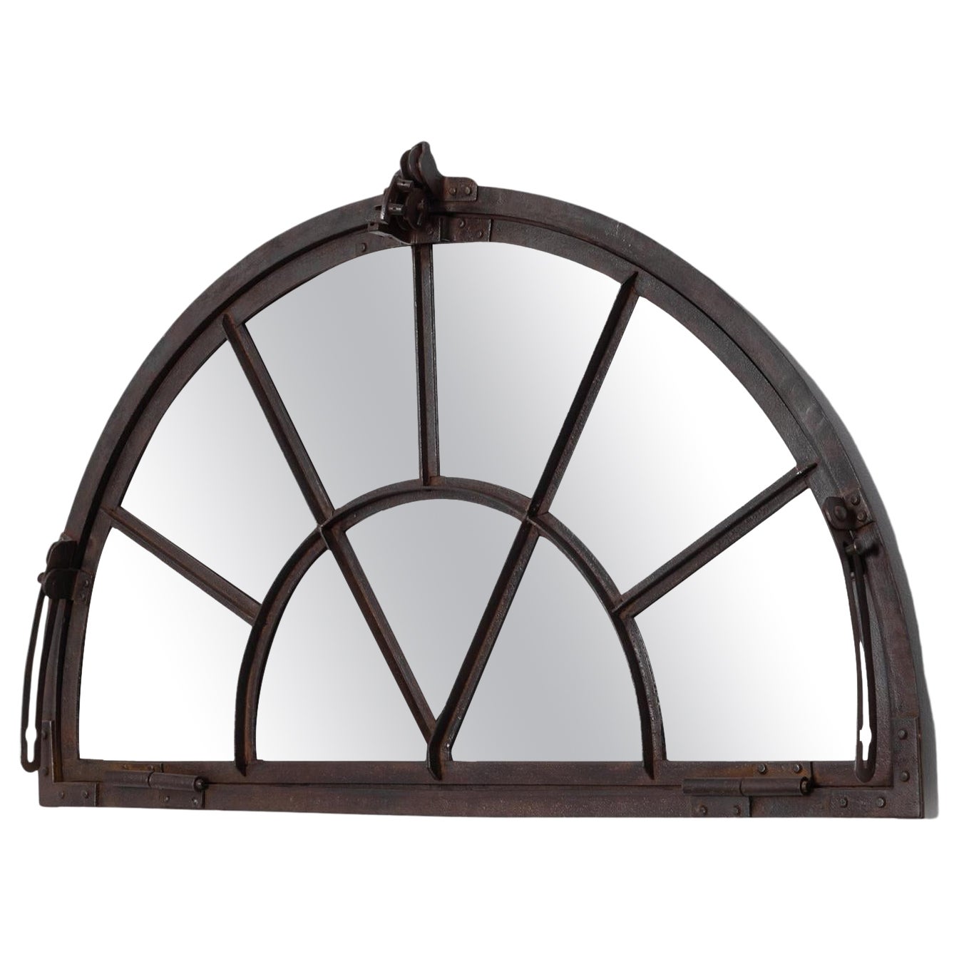 1900s French Iron Mirrored Window