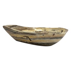 Tan, Cream, Dark Grey Free Form Onyx Bowl, Maroc, Contemporary