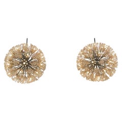 Vintage Murano Glass and Crystal Sputnik Globe Chandeliers