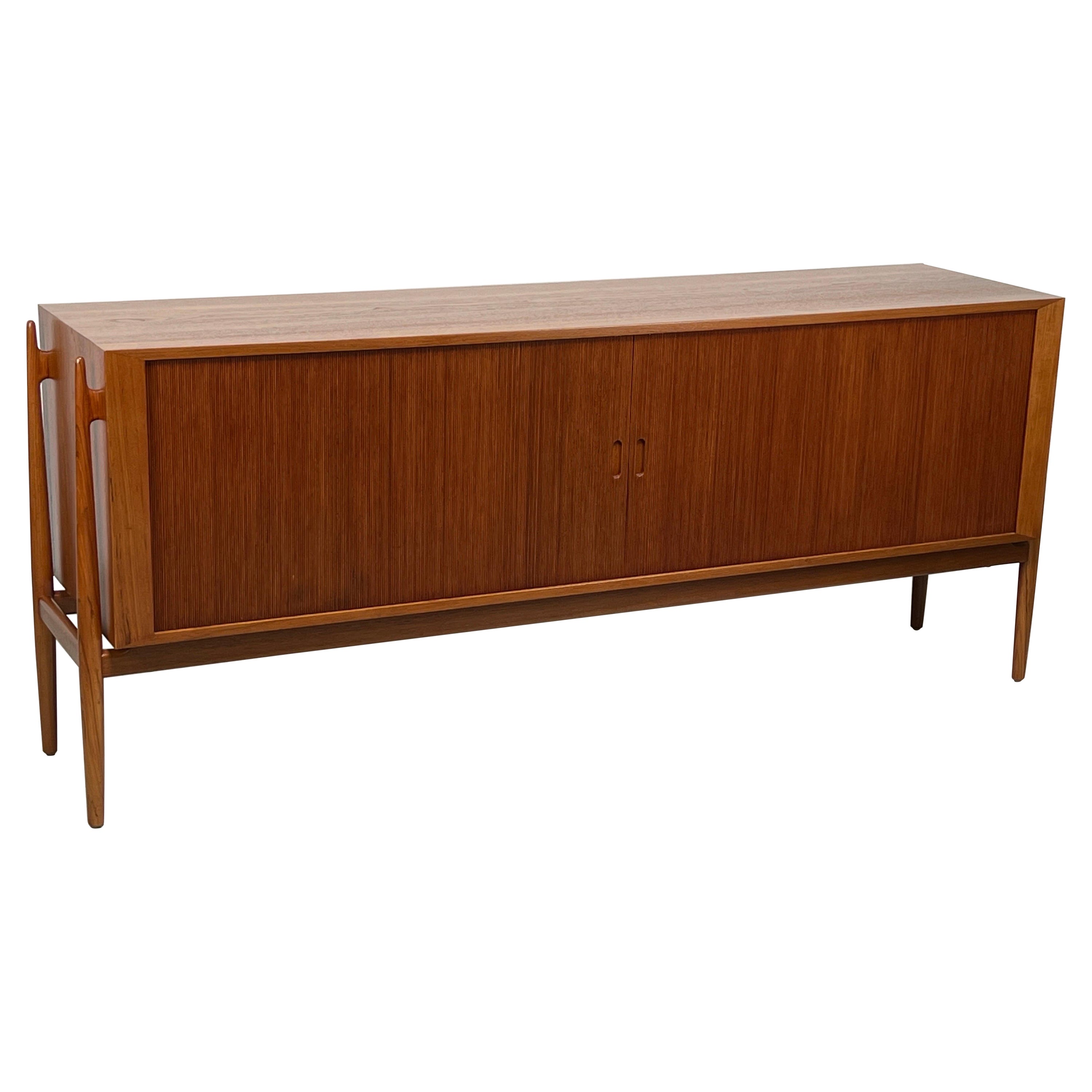 Niels Vodder NV54 Teak Tambour Cabinet  For Sale