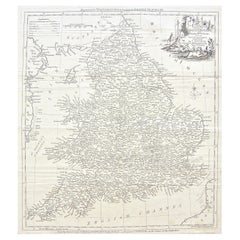 Carte originale de la Grande-Bretagne des années 1700, Wales and Wales en 1757 par Thomas Kitchin