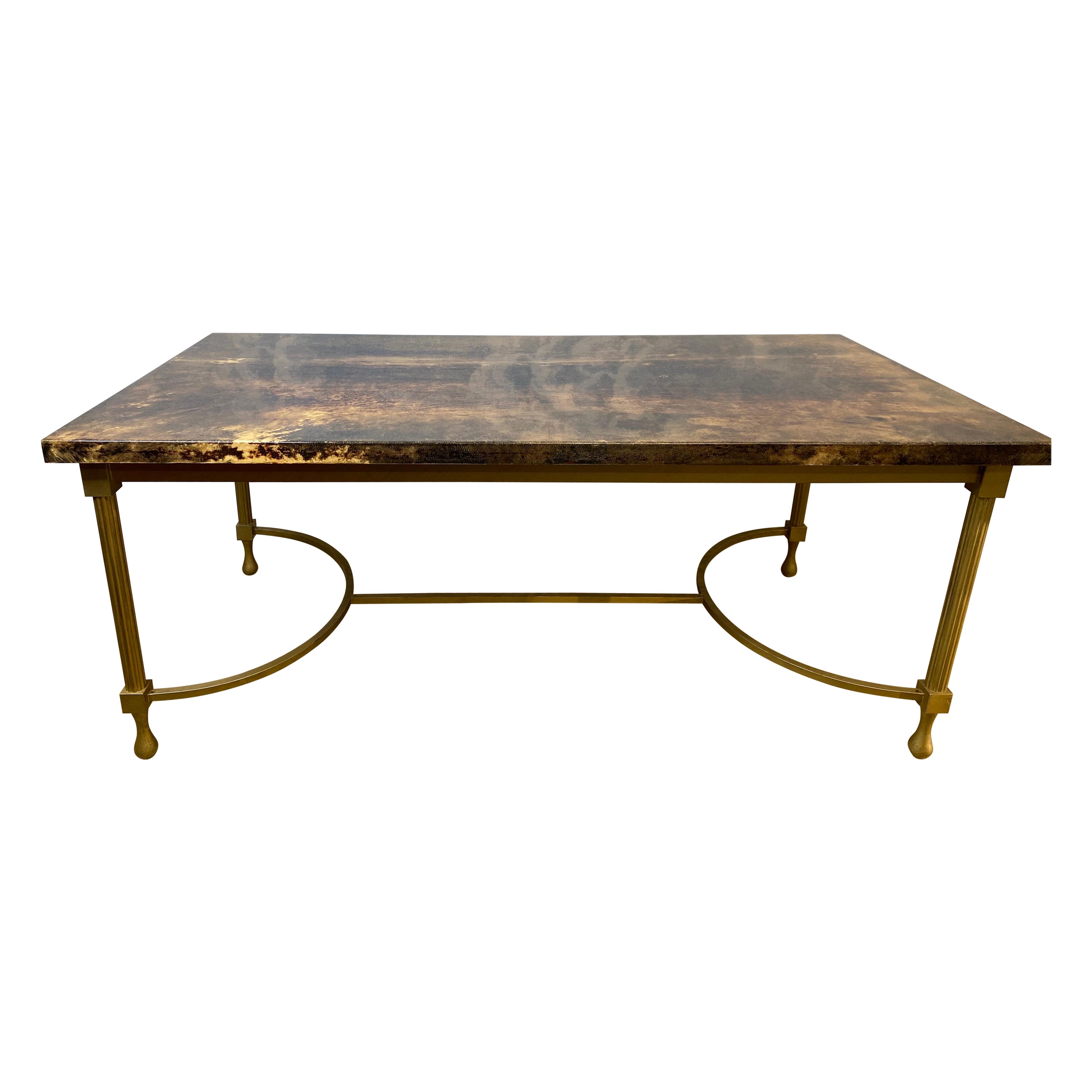 Mesa de centro de salón Aldo Tura, Italia Años 60 Nogal Marrón