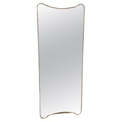 Retro Stunning Profile Brass Mirror-Italy 1950s